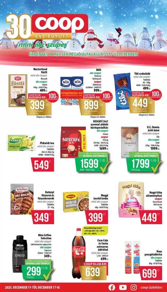 Coop katalógus, Dunaföldvár | Coop regionális szórólap december 3. hét - Mecsek | 2025-12-11T00:00:00.000Z - 2025-12-17T00:00:00.000Z