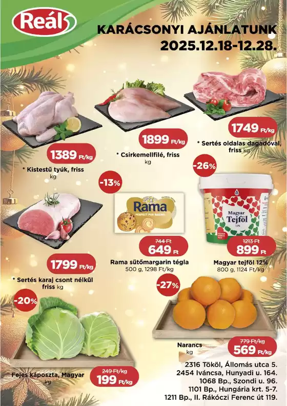 Real katalógus | Bevásárló hétvége Pest | 2025-12-18T00:00:00.000Z - 2025-12-28T00:00:00.000Z