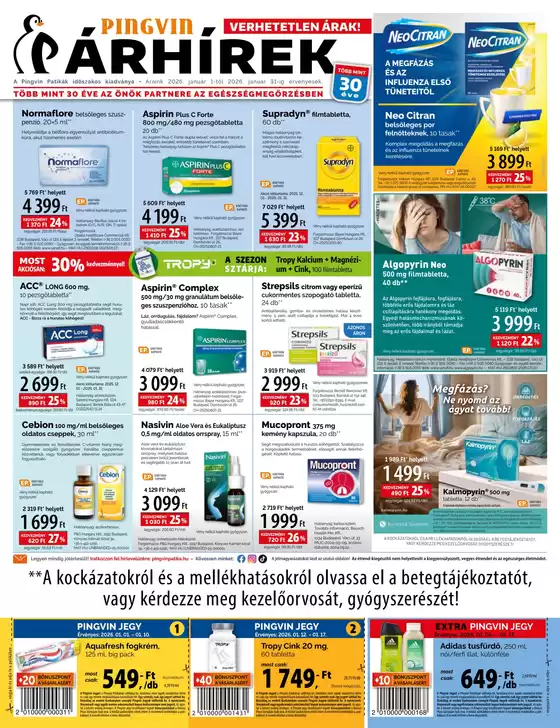 Pingvin Patika katalógus, Debrecen | Csúcsajánlatok és kedvezmények | 2026-01-01T00:00:00.000Z - 2026-01-31T00:00:00.000Z