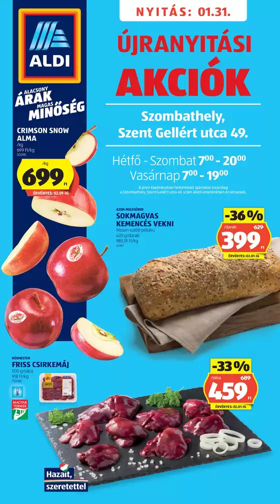 Aldi katalógus, Jászárokszállás | Aldi Üzletnyitás: Szombathely, | 2026-02-01T00:00:00.000Z - 2026-02-01T00:00:00.000Z