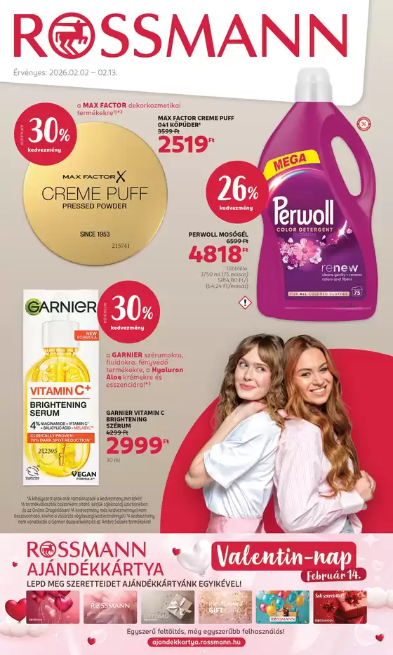 Rossmann katalógus, Füzesabony | Vonzó különleges ajánlatok mindenki számára | 2026-01-28T00:00:00.000Z - 2026-02-13T00:00:00.000Z
