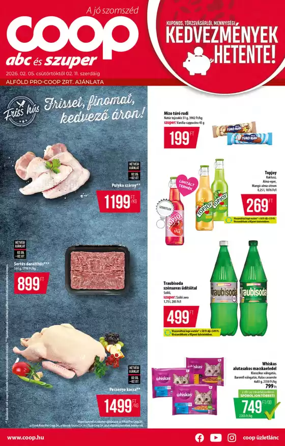 Coop katalógus, Nagyecsed | Kedvezmények és akciók | 2026-02-05T00:00:00.000Z - 2026-02-11T00:00:00.000Z