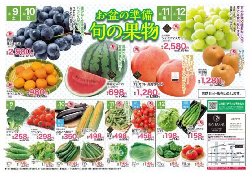 宮古市でのビッグビーンズのカタログ | 芦屋店 | 2025-08-09T00:00:00.000Z - 2025-08-12T00:00:00.000Z