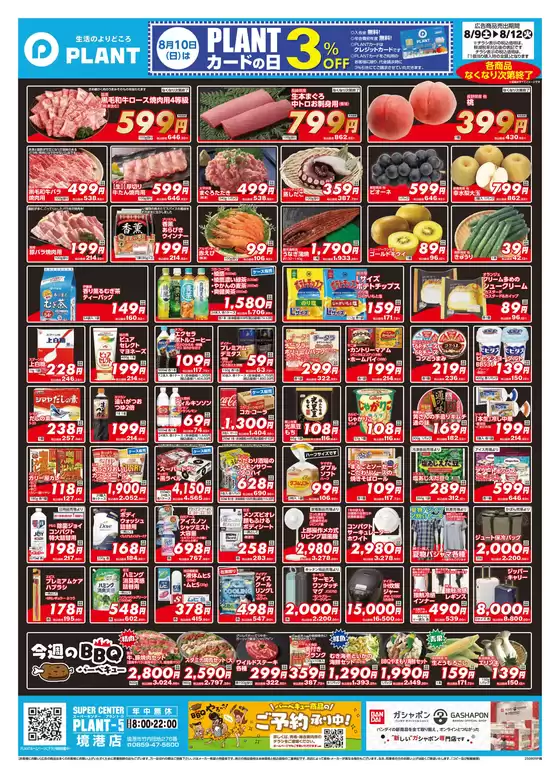 五城目町でのスーパーセンタープラントのカタログ | 現在の取引とオファー | 2025-08-09T00:00:00.000Z - 2025-08-12T00:00:00.000Z