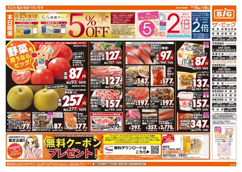 高松市でのザ・ビッグのカタログ | 現在の取引とオファー | 2025-08-15T00:00:00.000Z - 2025-08-19T00:00:00.000Z