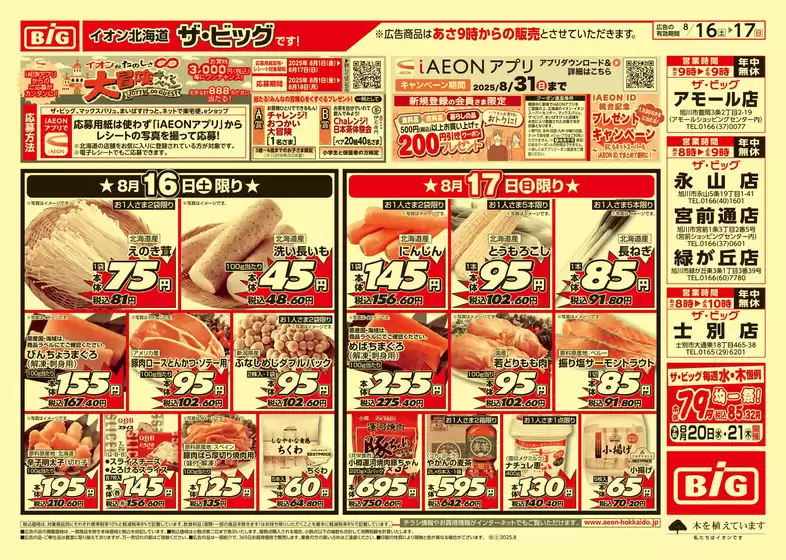 高松市でのザ・ビッグのカタログ | 魅力的なオファーを発見する | 2025-08-15T00:00:00.000Z - 2025-08-19T00:00:00.000Z