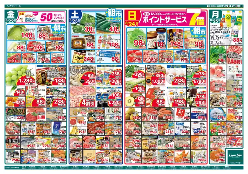 岡山市でのリオンドールのカタログ | リオンドール チラシ | 2025-08-22T00:00:00.000Z - 2025-08-25T00:00:00.000Z