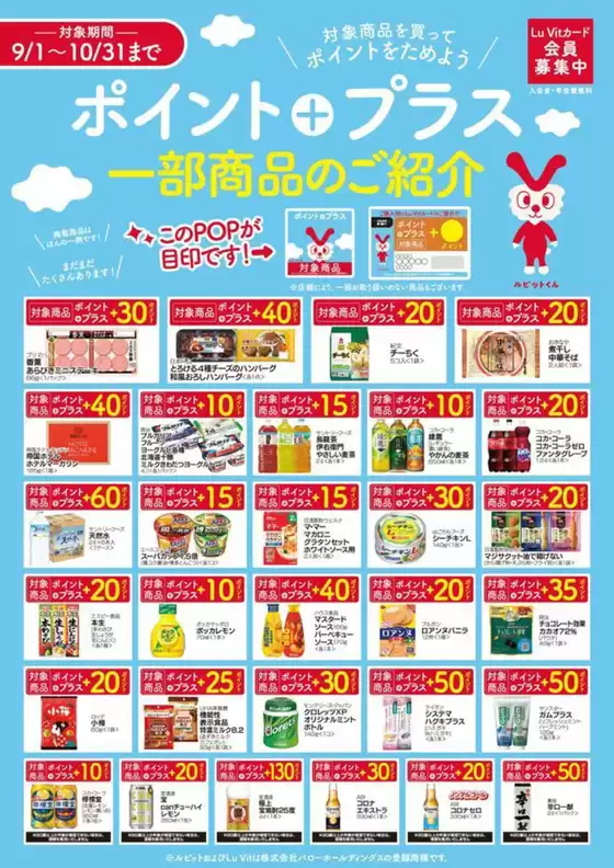 2025/9/1(月)-2025/10/31(金)　ポイントプラス商品のご紹介