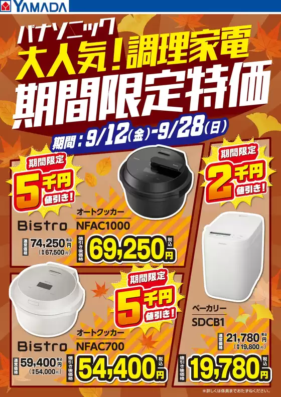 足立区でのヤマダ電機のカタログ | 現在の特別プロモーション | 2025-09-11T00:00:00.000Z - 2025-09-28T00:00:00.000Z