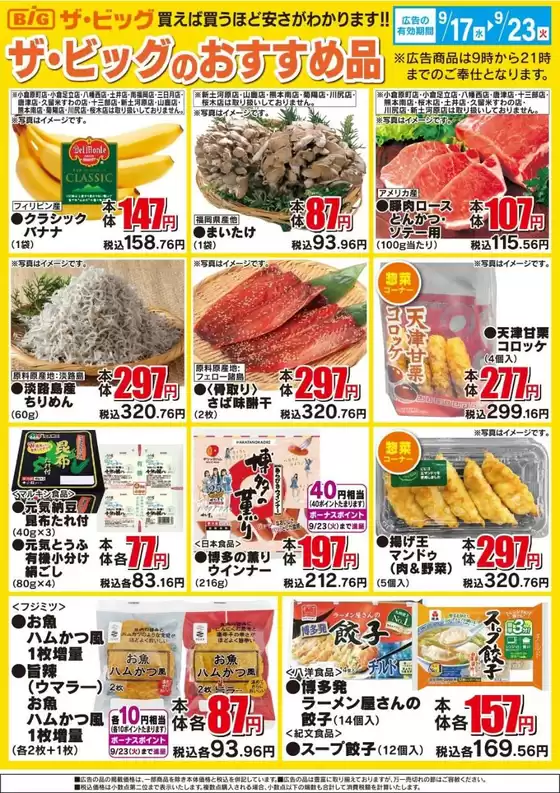 各務原市でのザ・ビッグのカタログ | 現在の特別プロモーション | 2025-09-17T00:00:00.000Z - 2025-09-23T00:00:00.000Z