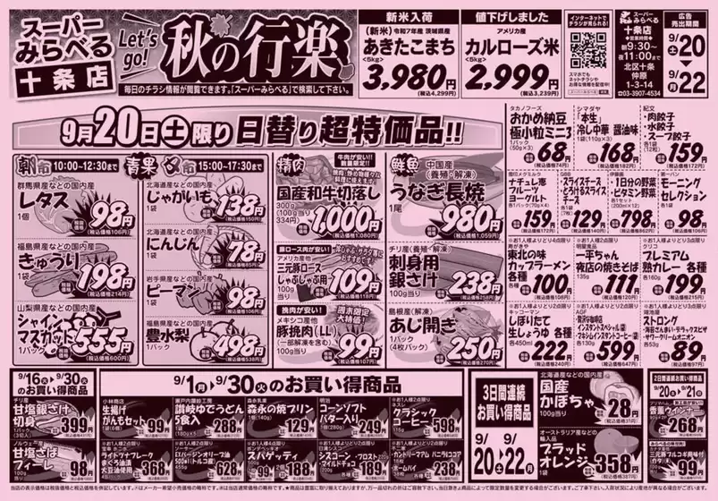 奈井江町でのスーパーみらべるのカタログ | すべての掘り出し物ハンターのためのトップオファー | 2025-09-19T00:00:00.000Z - 2025-10-03T00:00:00.000Z