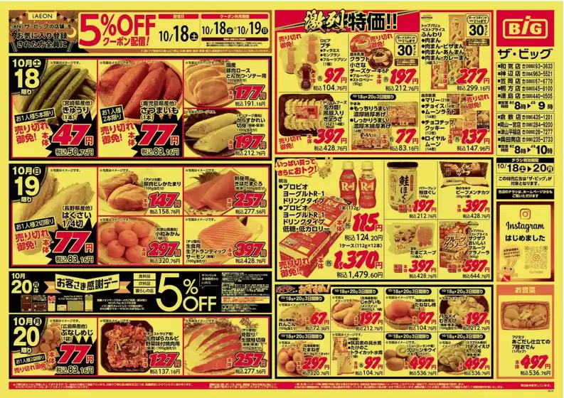 ザ・ビッグのカタログ | トップディールと割引 | 2025-10-18T00:00:00.000Z - 2025-10-20T00:00:00.000Z