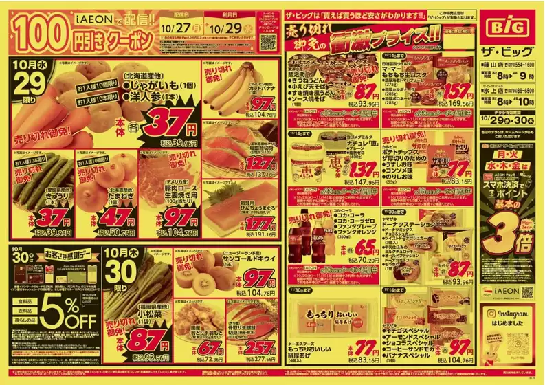 川崎市でのザ・ビッグのカタログ | トップディールと割引 | 2025-10-29T00:00:00.000Z - 2025-10-30T00:00:00.000Z