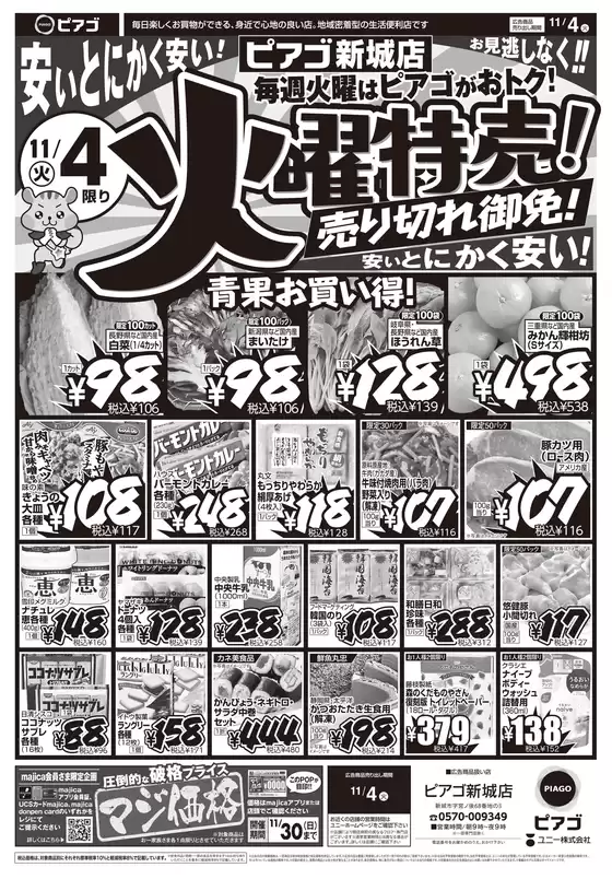 愛西市でのピアゴのカタログ | 11月4日(火)限り | 2025-11-03T00:00:00.000Z - 2025-11-04T00:00:00.000Z