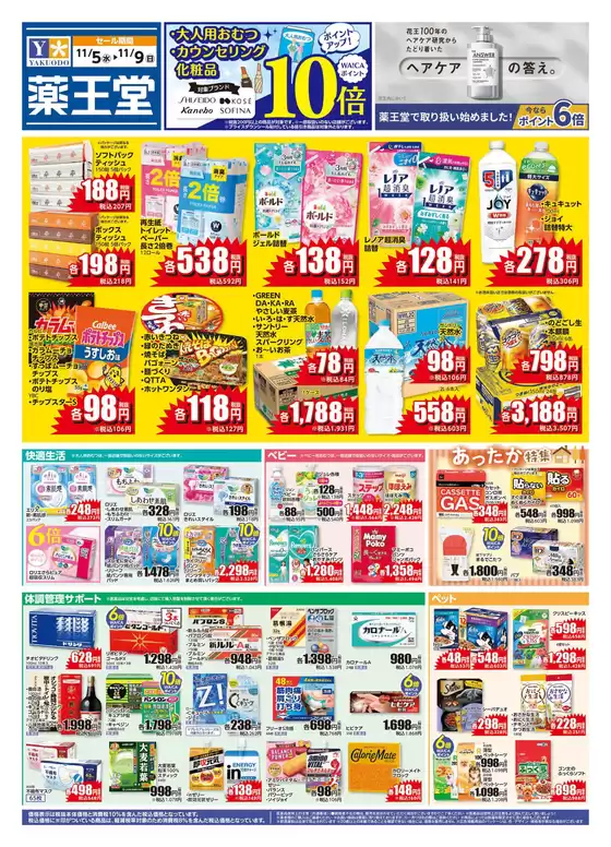 秋田市での薬王堂のカタログ | 11/5 レギュラーチラシ | 2025-11-05T00:00:00.000Z - 2025-11-09T00:00:00.000Z