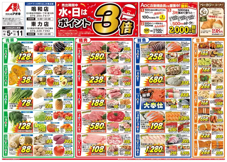 能美市でのクスリのアオキのカタログ | 割引とプロモーション | 2025-11-05T00:00:00.000Z - 2025-11-11T00:00:00.000Z