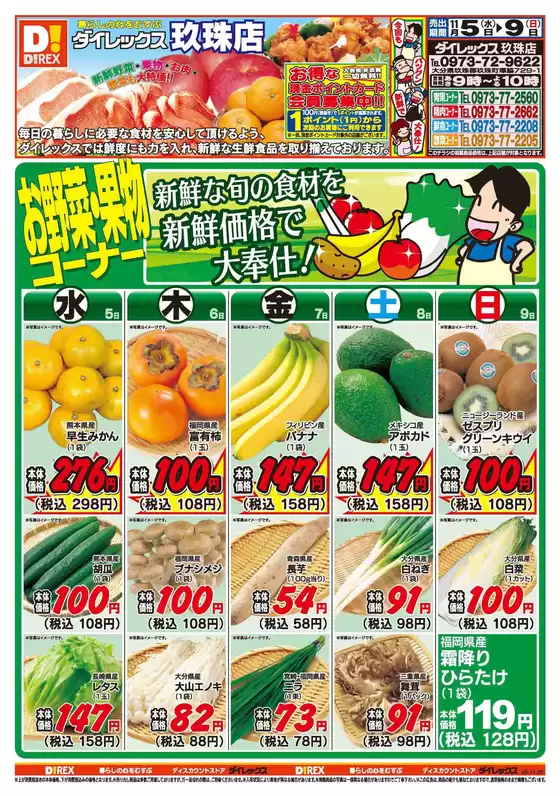 玖珠郡でのダイレックスのカタログ | 発見するための新しいオファー | 2025-11-05T00:00:00.000Z - 2025-11-09T00:00:00.000Z