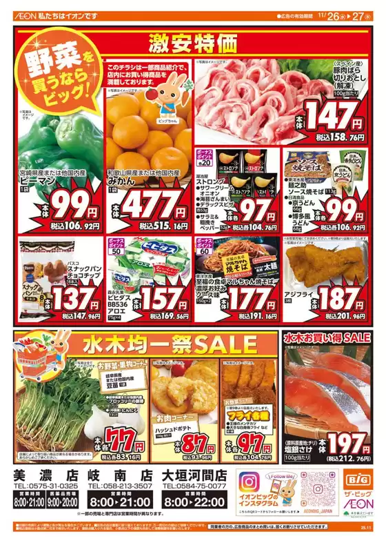 深谷市でのザ・ビッグのカタログ | 魅力的なオファーを発見する | 2025-11-26T00:00:00.000Z - 2025-11-27T00:00:00.000Z