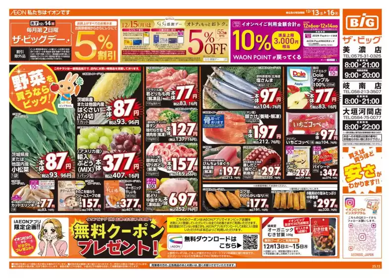 和泉市でのザ・ビッグのカタログ | 現在の取引とオファー | 2025-12-13T00:00:00.000Z - 2025-12-16T00:00:00.000Z