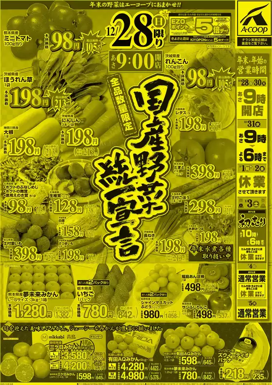 福岡市でのホクレンショップのカタログ | 私たちのお客様のための排他的な取引 | 2025-12-28T00:00:00.000Z - 2026-01-03T00:00:00.000Z