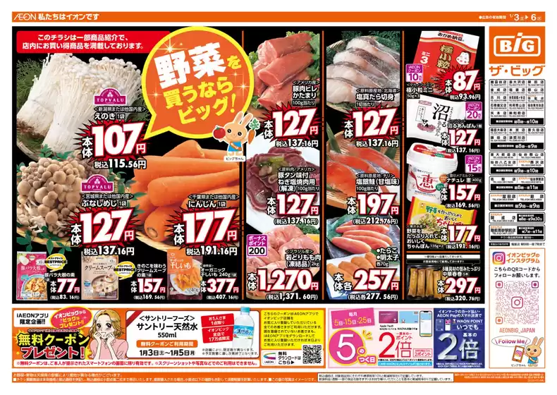 武蔵野市でのザ・ビッグのカタログ | すべての人のための魅力的な特別オファー | 2026-01-03T00:00:00.000Z - 2026-01-06T00:00:00.000Z