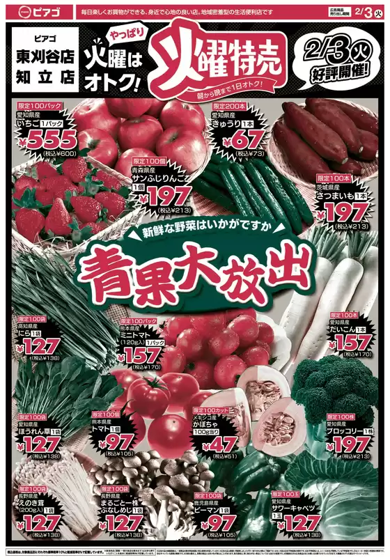 豊橋市でのピアゴのカタログ | 私たちの最高の掘り出し物 | 2026-02-02T00:00:00.000Z - 2026-02-03T00:00:00.000Z