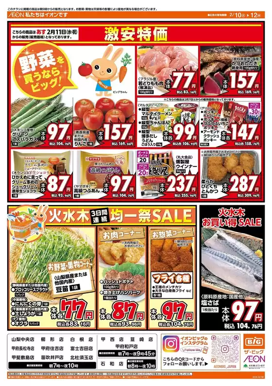 山形市でのザ・ビッグのカタログ | あなたのための特別オファー | 2026-02-10T00:00:00.000Z - 2026-02-12T00:00:00.000Z