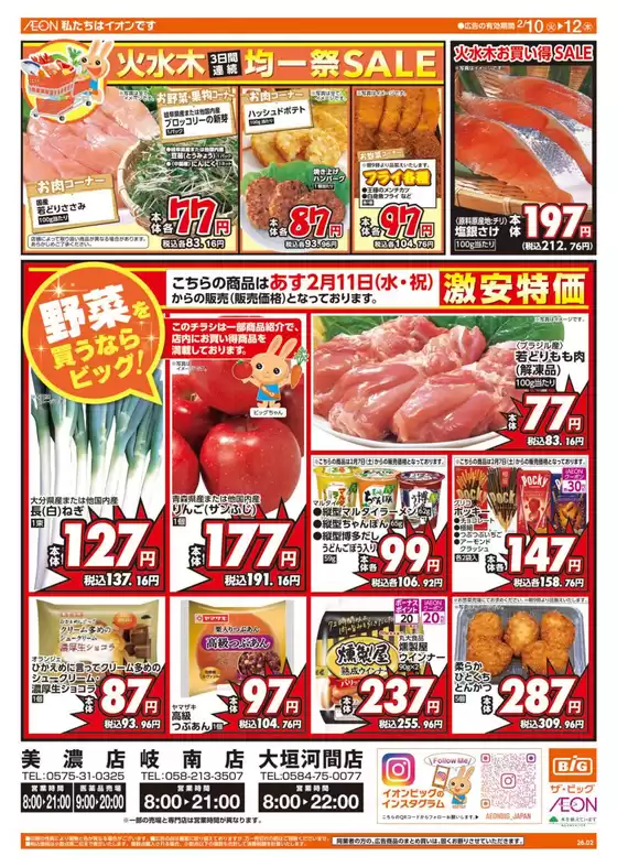 山形市でのザ・ビッグのカタログ | 排他的な掘り出し物 | 2026-02-10T00:00:00.000Z - 2026-02-12T00:00:00.000Z