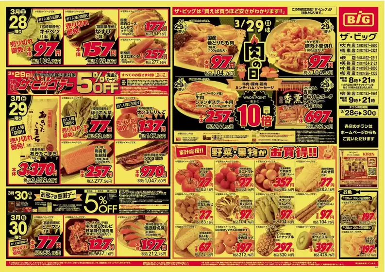 田原本町でのザ・ビッグのカタログ | すべてのお客様のための素晴らしいオファー | 2026-03-28T00:00:00.000Z - 2026-03-30T00:00:00.000Z