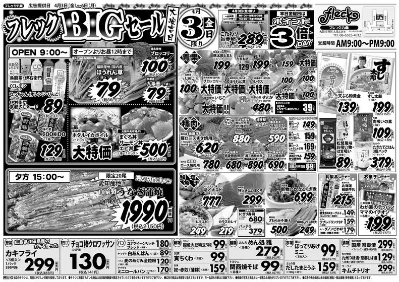 足立区でのフレック九条のカタログ | フレックＢＩＧセール | 2026-04-03T00:00:00.000Z - 2026-04-03T00:00:00.000Z