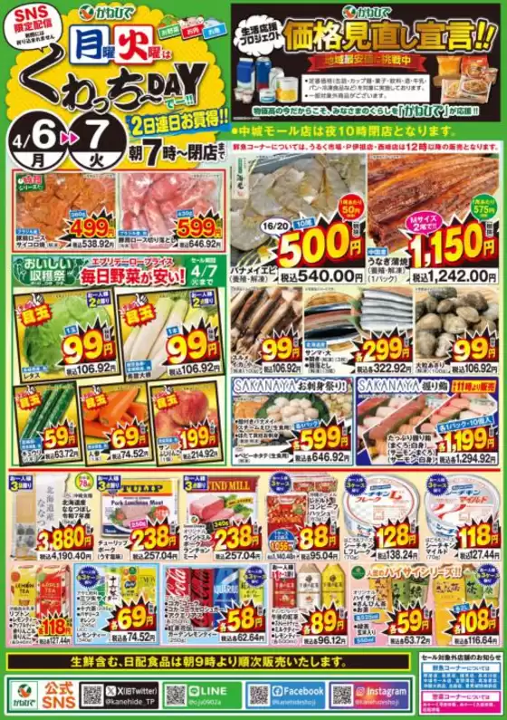 タウンプラザかねひでのカタログ | タウンプラザかねひで チラシ | 2026-04-06T00:00:00.000Z - 2026-04-07T00:00:00.000Z