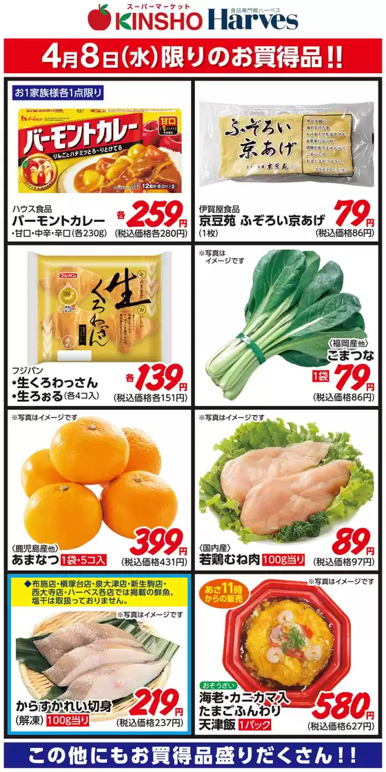 ハーベスのカタログ | 4/8限りのお買得品! | 2026-04-07T00:00:00.000Z - 2026-04-08T00:00:00.000Z