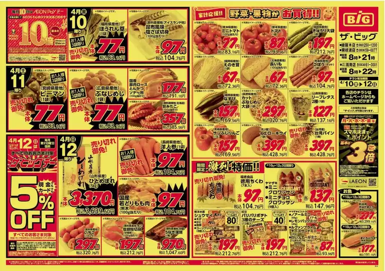 ザ・ビッグのカタログ | 私たちのお客様のための排他的な取引 | 2026-04-10T00:00:00.000Z - 2026-04-12T00:00:00.000Z