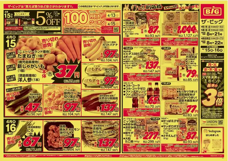 ザ・ビッグのカタログ | トップディールと割引 | 2026-04-15T00:00:00.000Z - 2026-04-16T00:00:00.000Z