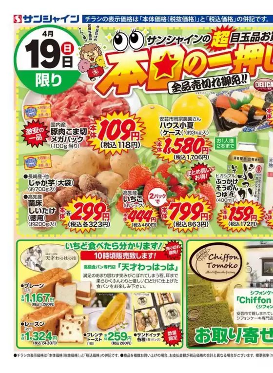 サンシャインのカタログ | 現在の掘り出し物とオファー | 2026-04-19T00:00:00.000Z - 2026-04-19T00:00:00.000Z