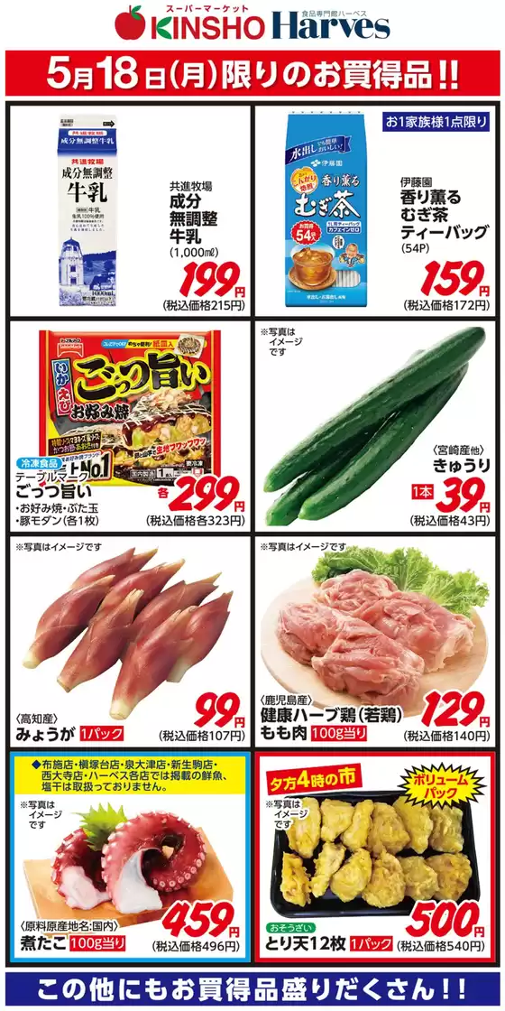 ハーベスのカタログ | 5/18限りのお買得品！ | 2026-05-17T00:00:00.000Z - 2026-05-18T00:00:00.000Z