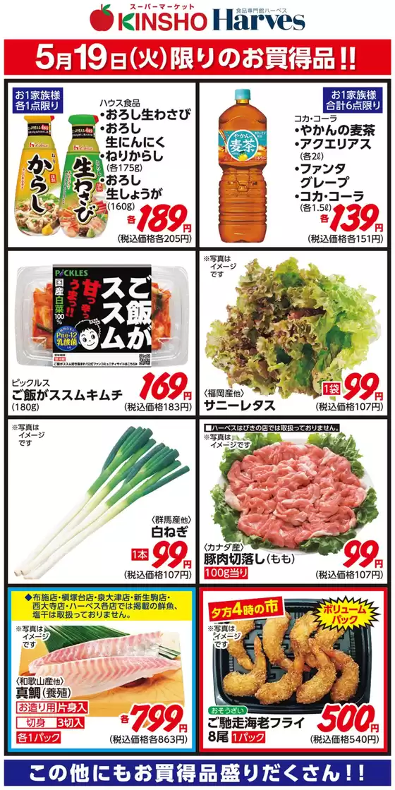 ハーベスのカタログ | 5/19限りのお買得品！ | 2026-05-18T00:00:00.000Z - 2026-05-19T00:00:00.000Z