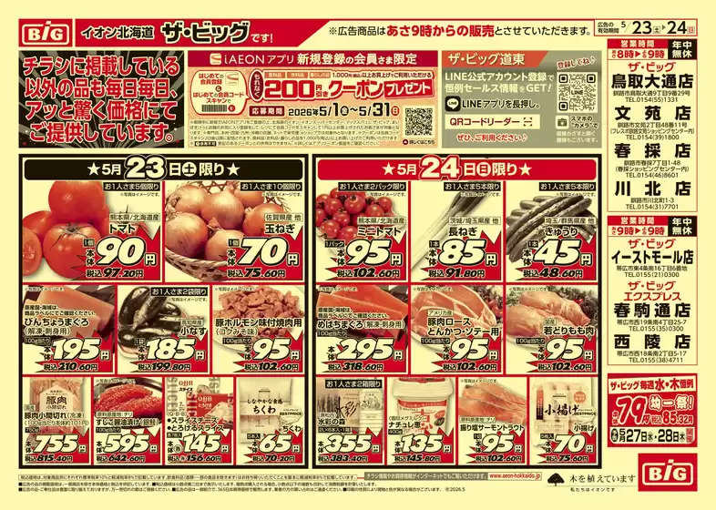 大分市でのザ・ビッグのカタログ | 私たちのお客様のための排他的な取引 | 2026-05-22T00:00:00.000Z - 2026-05-26T00:00:00.000Z