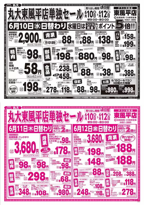 丸大のカタログ | 排他的な取引と掘り出し物 | 2026-06-10T00:00:00.000Z - 2026-06-12T00:00:00.000Z
