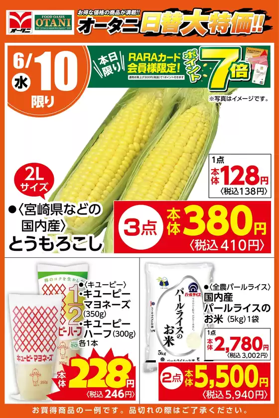 オータニのカタログ | 本日の日替わり商品はこちら | 2026-06-09T00:00:00.000Z - 2026-06-10T00:00:00.000Z