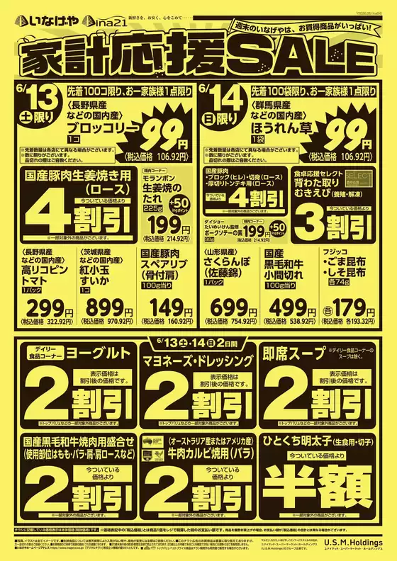 人吉市でのいなげやのカタログ | すべての人のための魅力的な特別オファー | 2026-06-13T00:00:00.000Z - 2026-06-16T00:00:00.000Z