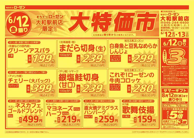 郡山市での相鉄ローゼンのカタログ | すべての掘り出し物ハンターのためのトップオファー | 2026-06-11T00:00:00.000Z - 2026-06-13T00:00:00.000Z