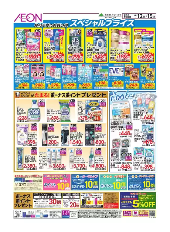 白山市でのイオンのカタログ | 割引とプロモーション | 2026-06-11T00:00:00.000Z - 2026-06-15T00:00:00.000Z