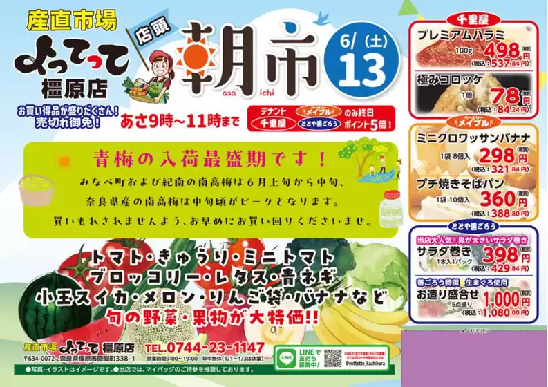 産直市場よってってのカタログ | 私たちの最高の掘り出し物 | 2026-06-13T00:00:00.000Z - 2026-06-13T00:00:00.000Z