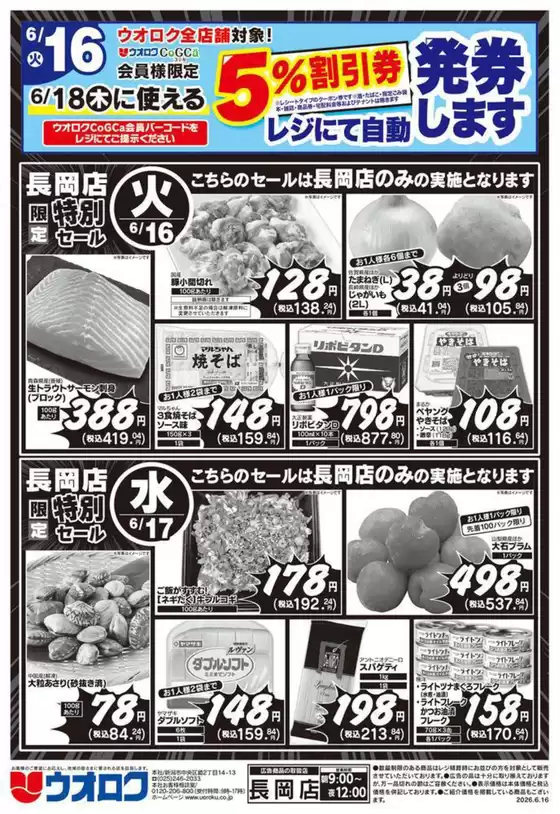 ウオロクのカタログ | 魅力的なオファーを発見する | 2026-06-16T00:00:00.000Z - 2026-06-17T00:00:00.000Z