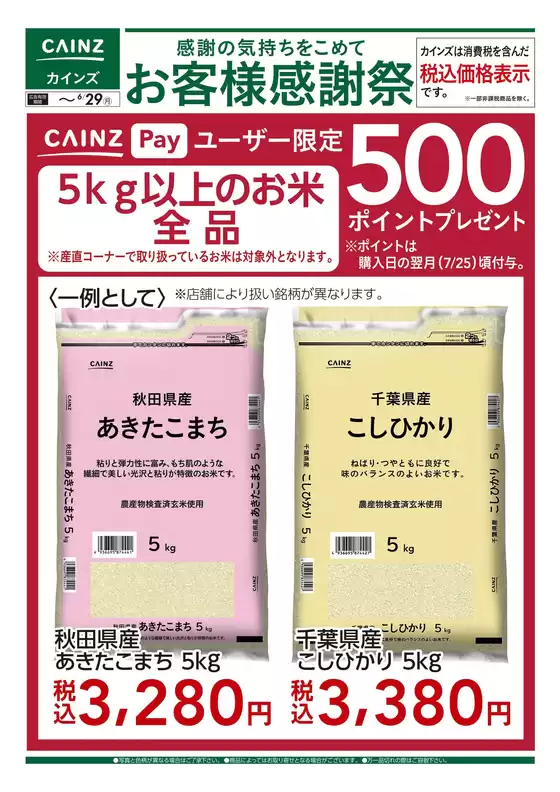 カインズホームのカタログ | お客様感謝祭 お米500ポイントプレゼント 617号 | 2026-06-16T00:00:00.000Z - 2026-06-29T00:00:00.000Z
