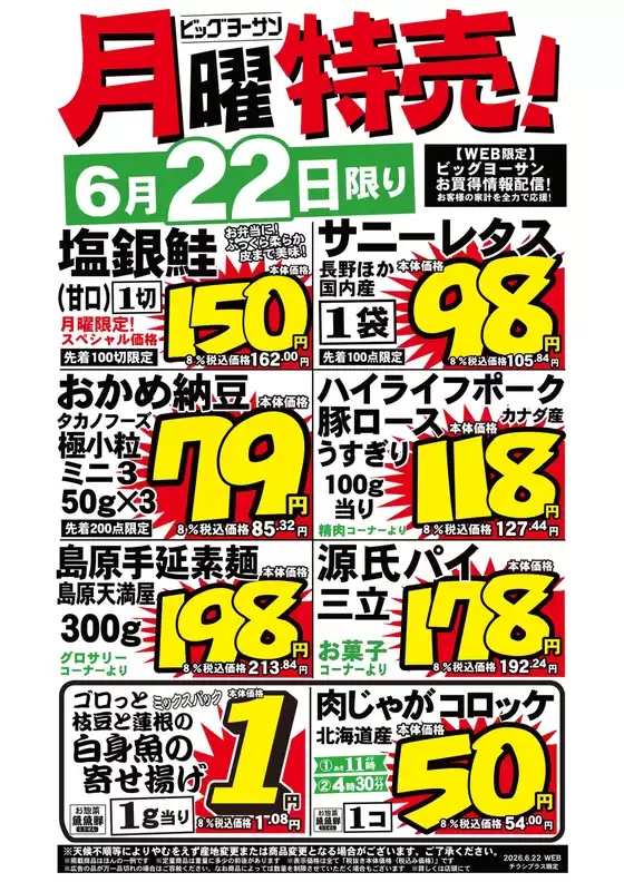 ビッグヨーサンのカタログ | ビッグヨーサン チラシ | 2026-06-22T00:00:00.000Z - 2026-06-22T00:00:00.000Z
