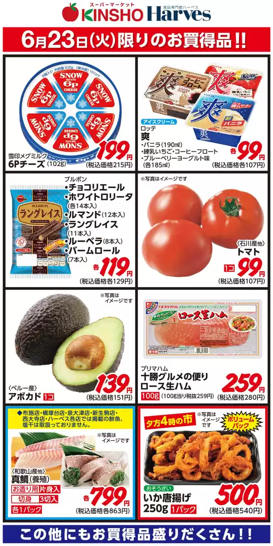 ハーベスのカタログ | 6/23限りのお買得品! | 2026-06-22T00:00:00.000Z - 2026-06-23T00:00:00.000Z