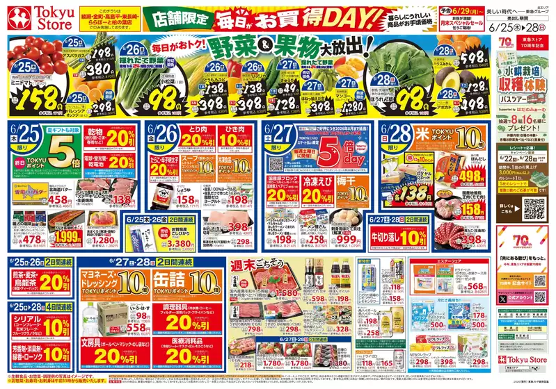 東急ストアのカタログ | 現在の掘り出し物とオファー | 2026-06-24T00:00:00.000Z - 2026-06-28T00:00:00.000Z