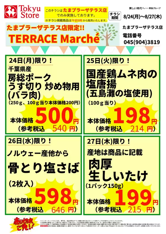 東急ストアのカタログ | 魅力的なオファーを発見する | 2026-08-23T00:00:00.000Z - 2026-08-27T00:00:00.000Z